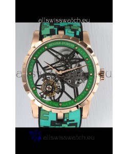Roger Dubuis Excalibur Spider Flying Tourbillon Skeleton Rose Gold Casing 42MM 1:1 Mirror Swiss Watch