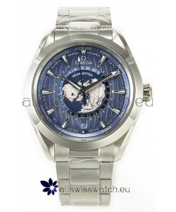 Omega Aqua Terra 150M Wolrd Timer 24 Summer Blue Dial 904L Steel 1:1 Mirror Replica 41MM 