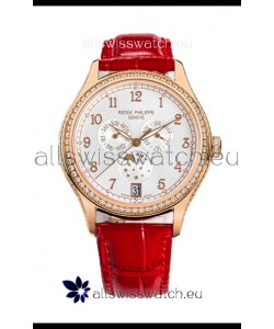 Patek Philippe Complications 4948G Annual Calendar Moonphase White Dial Rose Gold Swiss Replica