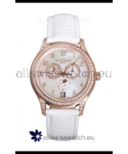 Patek Philippe Complications 4948G Annual Calendar Moonphase Pearl Dial Rose Gold Swiss Replica