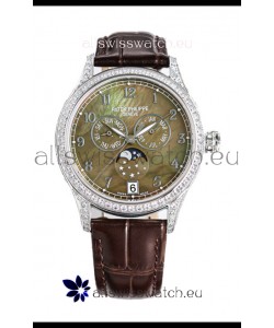 Patek Philippe Complications 4948G Annual Calendar Moonphase Pearl Dial White Gold Swiss Replica 
