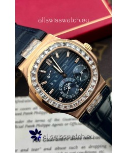 Patek Philippe Nautilus 5712R 1:1 Quality Swiss Replica Watch in Blue Dial Blue Strap