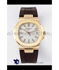Patek Philippe Nautilus 5711/1R-001 1:1 Mirror Replica in 904L Steel Rose Gold White Dial