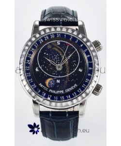 Patek Philippe 6104 Grand Complications Superclone Watch in Stainless Steel - Diamonds Bezel 