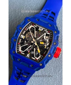 Richard Mille RM35-03 Rafael Nadal Edition Blue Carbon Fiber Casing 1:1 Mirror Replica Watch in Blue Strap