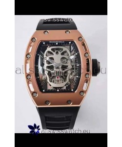 Richard Mille RM052 Skull Genuine Tourbillon Edition Watch in Rose Gold Casing