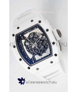 Richard Mille RM055 Ceramic Casing 1:1 Mirror Replica Watch in White Strap 