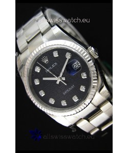 Rolex Datejust Japanese Replica Watch - Black Dial in 36MM with Oyster Strap