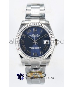 Rolex Super Clone Datejust ETA 2688 Movement 31MM Stainless Steel Blue Roman Dial Watch 