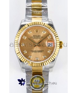 Rolex Super Clone Datejust ETA 2688 Movement 31MM Two Tone Yellow Gold Swiss Gold Dial