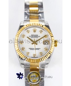 Rolex Super Clone Datejust ETA 2688 Movement 31MM Two Tone Yellow Gold Swiss Pearl Dial