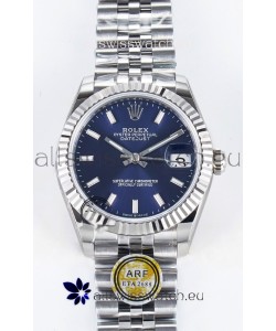 Rolex Super Clone Datejust ETA 2688 Movement 31MM Stainless Steel Blue Dial Watch 