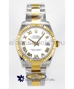 Rolex Super Clone Datejust ETA 2688 Movement 31MM Two Tone Yellow Gold Watch White Dial