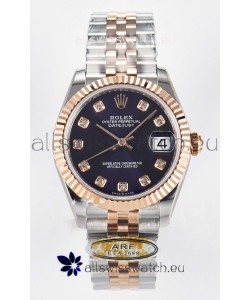 Rolex Super Clone Datejust ETA 2688 Movement 31MM Two Tone Rose Gold Swiss Purple Dial