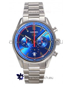 Tag Heuer Carrera Chronograph 42 Swiss Quartz Replica Watch Blue Dial Steel Strap 