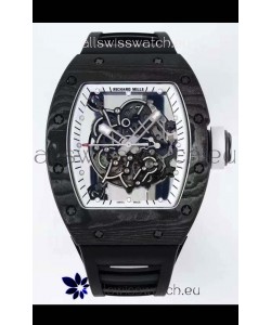 Richard Mille RM055 Forged Carbon Casing 1:1 Mirror Replica Watch in Black Strap 