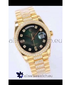 Rolex Day Date Presidential 18K Yellow Gold Watch 36MM - Green Dial 1:1 Mirror Quality Watch