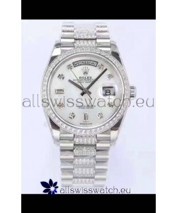 Rolex Day Date Presidential 904L Steel 36MM - White Pearl Dial 1:1 Mirror Quality Watch