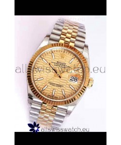 Rolex Datejust Fluted-Motif Dial 41MM Cal.3135 Movement Swiss Replica Watch in 904L Two Tone Casing