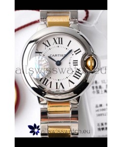 Ballon De Cartier Swiss Quartz 1:1 Mirror Quality 28MM in 2 Tone Casing White Dial 