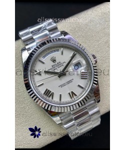 Rolex Day Date 228239-83419 904L Steel 40MM - White Pearl Dial 1:1 Mirror Quality Watch