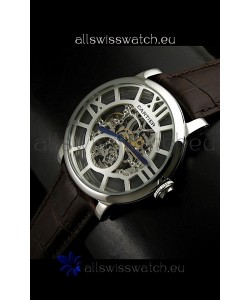 Cartier Ronde de Japanese Replica Watch in Skelton Grey Dial