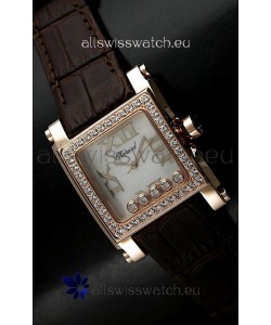 Chopard Happy Sport Swiss Replica Watch in Brown Strap