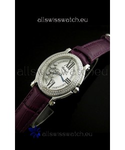 Chopard Happy Sport Swiss Replica Watch in Purple Strap