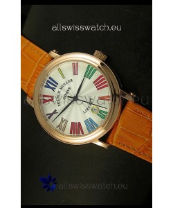 Franck Muller Master of Complications Liberty Japanese Replica Watch in Pink Gold Case