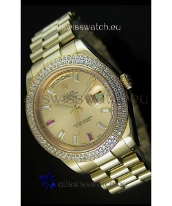 Rolex Day Date II 41MM Swiss Replica Watch - Gold Dial - 1:1 Mirror Replica Watch 