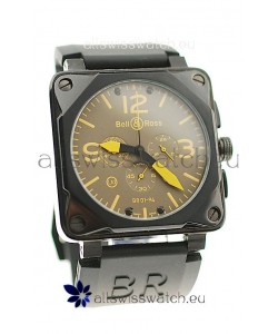 Bell and Ross BR01-94 Edition Japanese PVD Watch in Yellow Markers