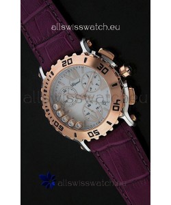 Chopard Happy Sport Swiss Replica Watch in Dark Red Strap