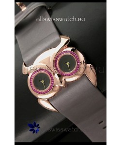 Chopard Animal World Ladies Owl Watch in Double Black Dial