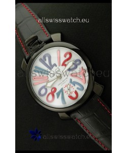 Gaga Milano Italy Japanese Replica PVD Watch in White Dial