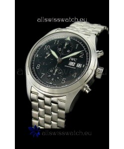 IWC Der Flieger Chronograph Swiss Replica Watch in Black Dial