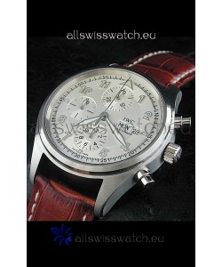 IWC Der Flieger Chronograph Swiss Replica Watch in White Dial