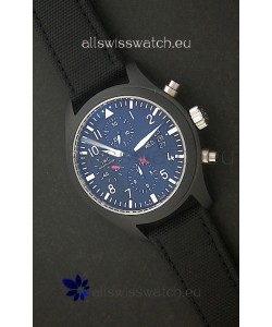 IWC Top Gun Full Ceramic Swiss Replica Watch in Blue Dial