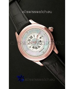Montblanc Pure Mechanique Horlogere Swiss Replica Rose Gold Watch in Mop Blue Dial