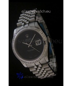 Rolex Datejust Japanese Replica Watch in Full Black Dial