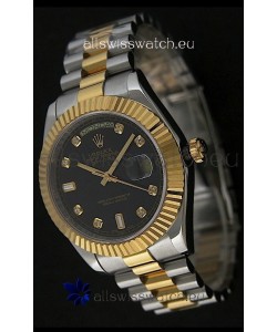 Rolex Datejust Japanese Replica Two Tone Yellow Gold Watch 