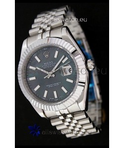 Rolex DateJust Japanese Replica Watch in Black Mother of Pearl Dial