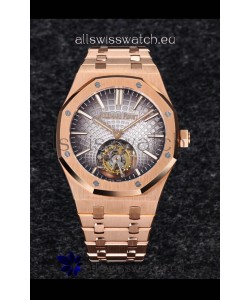 Audemars Piguet Royal Oak Flying Tourbillon 41mm in 904L Rose Gold with Grey Dial