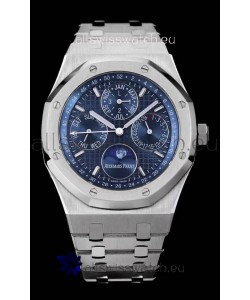 Audemars Piguet Royal Oak Perpetual Calendar Swiss Replica Steel Casing Watch in Steel Blue Dial