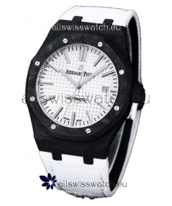 Audemars Piguet Royal Oak Ref.15400 Forged Carbon Casing Watch White Dial in 1:1 Mirror Replica