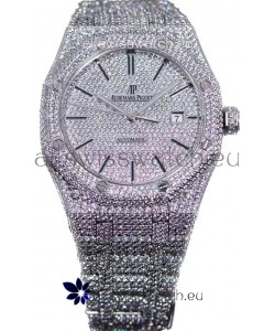 Audemars Piguet Royal Oak 15400 Iced Out Stick Dial in Stainles Steel Casing Swiss Replica Watch