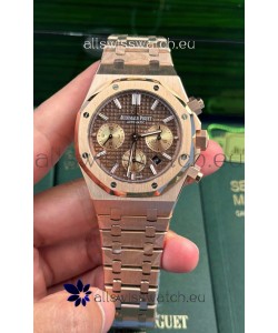 Audemars Piguet Royal Oak Chronograph 1:1 Mirror Replica - Rose Gold Casing Brown Dial in 41MM