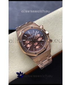 Audemars Piguet Royal Oak Super Clone - Rose Gold Casing Brown Dial in 41MM