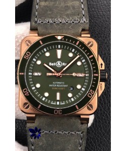 Bell & Ross BR03-92 Diver Rose Gold Green Dial Swiss Replica Watch 1:1 Mirror Replica