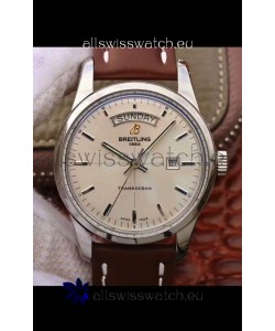 Breitling Transocean Day & Date Swiss Replica Watch in White Dial 1:1 Mirror Edition