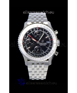 Breitling Navitimer 1 Chronograph 41MM Swiss Watch Black Dial in 904L Steel - Steel Strap